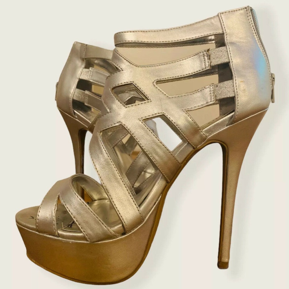 Cathy Jean Silver Sexy Stiletto Heels - 8.5